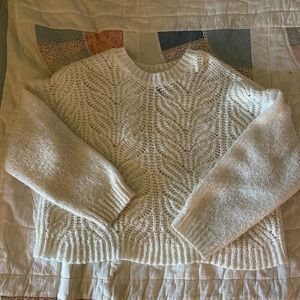 White sweater! Brand is forever 21, marked a size M, oversized fir for XS or S.